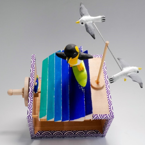 偏心輪で動く波乗りペンギン その他置物 戯れ工作室 通販