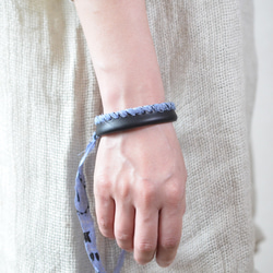 Lace Bangle ~bandanna ~【レザーブレスレット】”Black×lavender“ 2枚目の画像