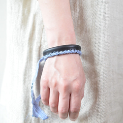 Lace Bangle ~bandanna ~【レザーブレスレット】”Black×lavender“ 3枚目の画像