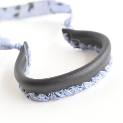 Lace Bangle ~bandanna ~【レザーブレスレット】”Black×lavender“ 5枚目の画像