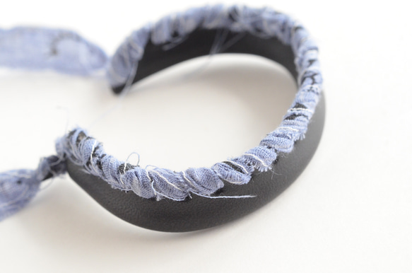 Lace Bangle ~bandanna ~【レザーブレスレット】”Black×lavender“ 9枚目の画像