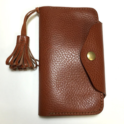 〈送料無料〉Jkt〜tassel〜【レザーI phone カバー】color“cognac” 4枚目の画像