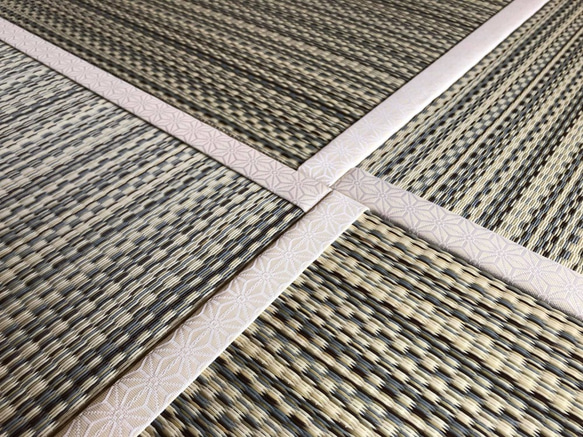 選べる畳縁で作るフローリング用置き畳　～ハイブリッド畳ライトグレー 2枚目の画像