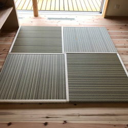 選べる畳縁で作るフローリング用置き畳　～ハイブリッド畳ライトグレー 3枚目の画像