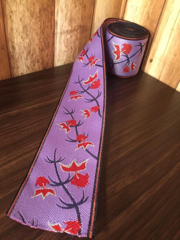 オリジナル畳縁「たたみへり」　金魚・紫 4m 1枚目の画像