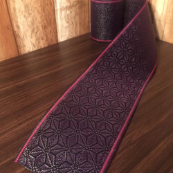 オリジナル畳縁「たたみへり」　麻の葉模様・紫 4m 1枚目の画像