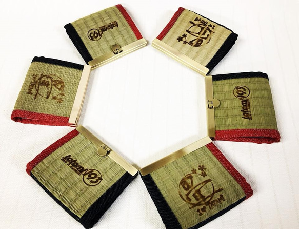 畳カードケース　熊本産いぐさｘ岡山デニム縁 1枚目の画像