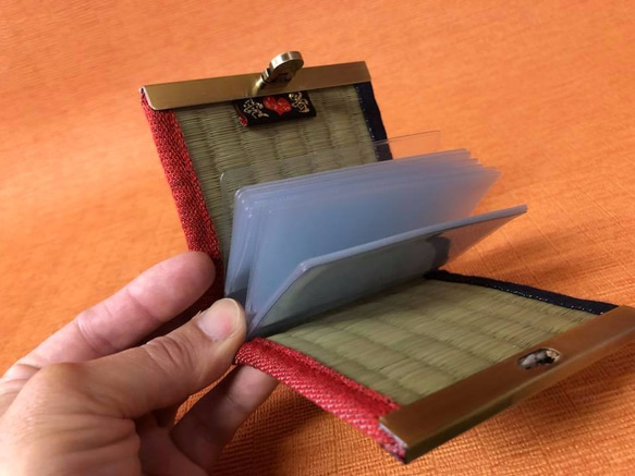畳カードケース　熊本産高級いぐさx岡山デニム畳縁 7枚目の画像