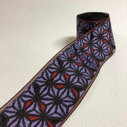オリジナル畳縁「極太麻の葉模様」　紫　5ｍ 1枚目の画像