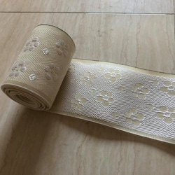 オリジナル畳縁「たたみへり」　梅の花　真珠色　4m 2枚目の画像
