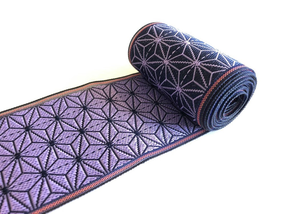 畳縁「たたみへり」麻の葉模様　紫 1枚目の画像