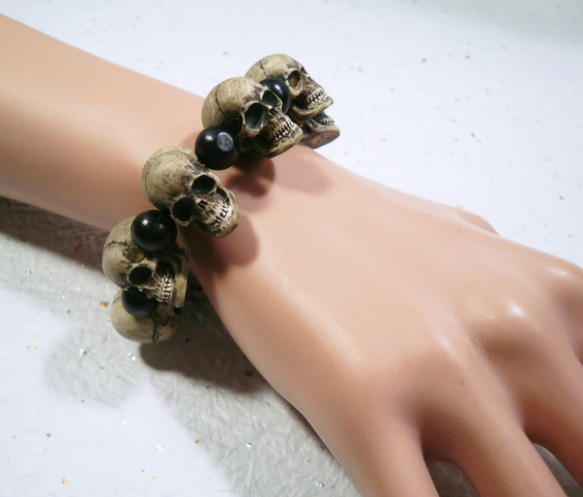 髑髏ビーズブレスレット ブレスレット spiderlily69 通販 2376033