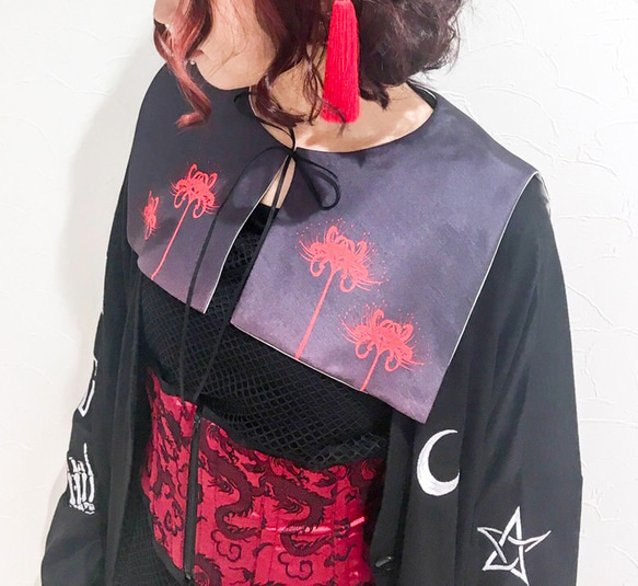 komagire✖️Spider Lilyコラボ彼岸花シスター付け襟(リバーシブル