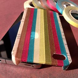 カラーグラデーションのマスキングテープiPhoneケース。 2枚目の画像