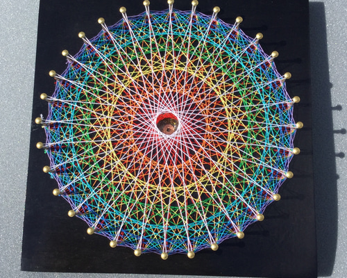 糸掛曼荼羅　テーマ『チャクラ』 ☆チャクラ糸かけ曼荼羅15×15㎝[受注制作]中央くり抜きタイプ☆ その他