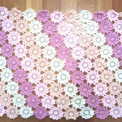 グラデーションカラーのお花のブランケット～ピンク系～送料無料 2枚目の画像