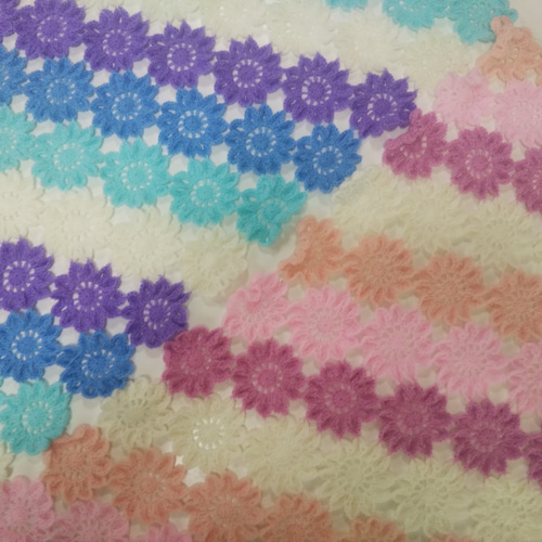 グラデーションカラーのお花のブランケット～ピンク系～送料無料