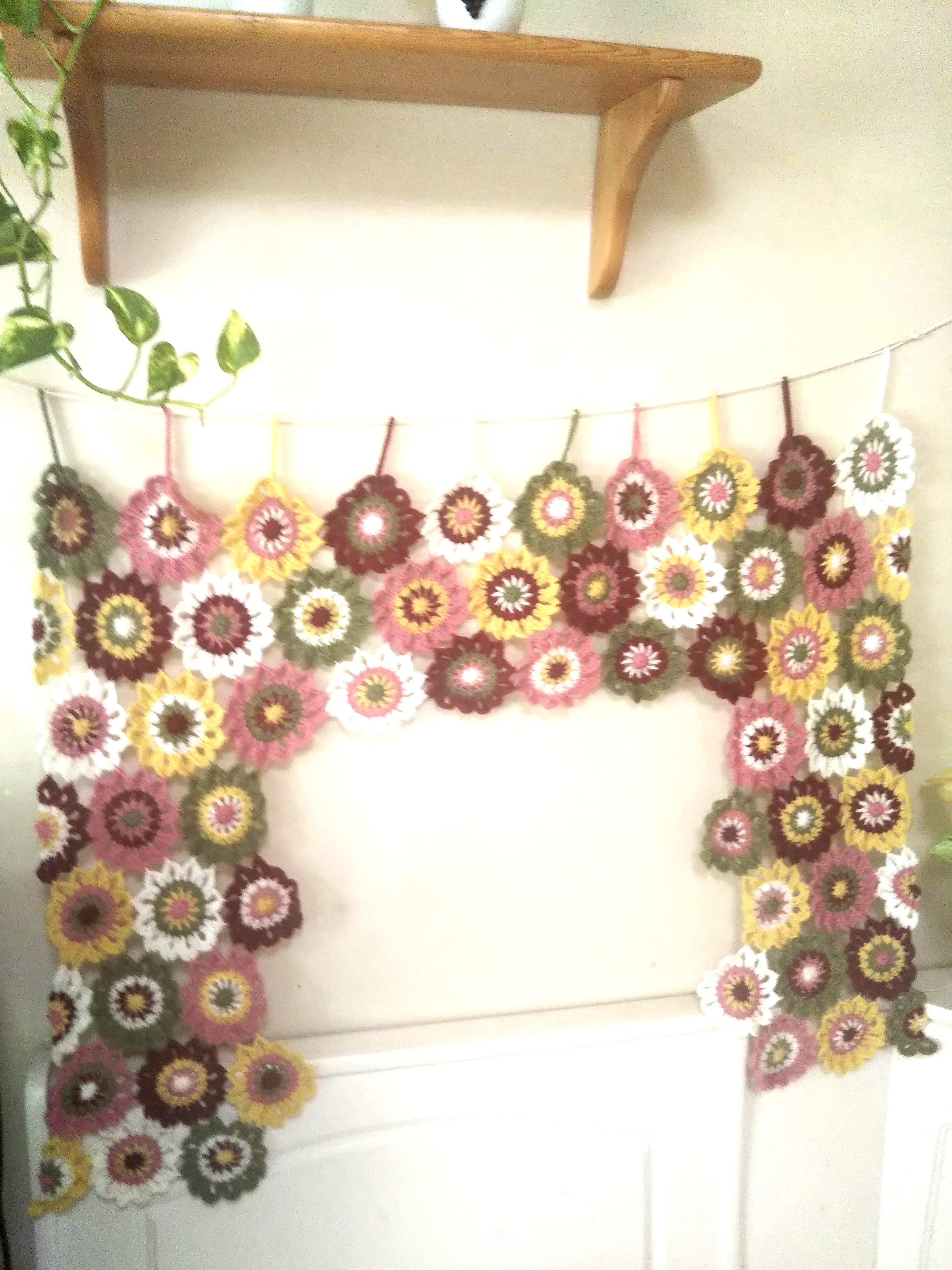 リニューアル～お花畑のカラフルモチーフのれん～送料無料