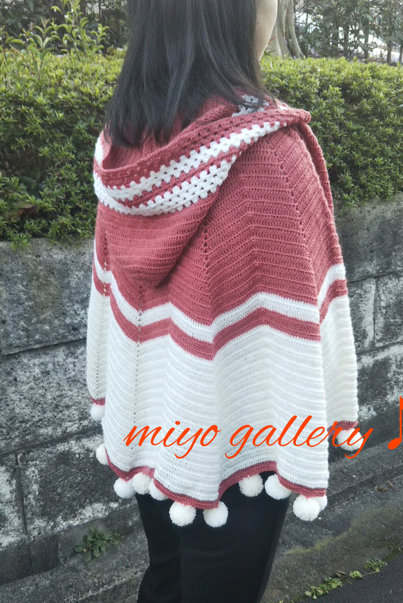 ピンクハウス　ポンチョ　アウター　フード　ウール　毛　ピコフリル　ベルト　リボン ピンクハウス ポンチョ アウター フード ウール 毛 ピコフリル