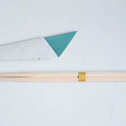 【再販】和紙の折り鶴が座る【祝箸】緑 4枚目の画像