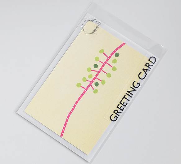 茎の道【和紙の切り絵グリーティングカード】封筒・メッセージカード付 1枚目の画像