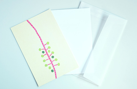 茎の道【和紙の切り絵グリーティングカード】封筒・メッセージカード付 4枚目の画像