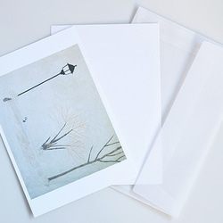 冬の庭【和紙の切り絵グリーティングカード】封筒・メッセージカード付 4枚目の画像