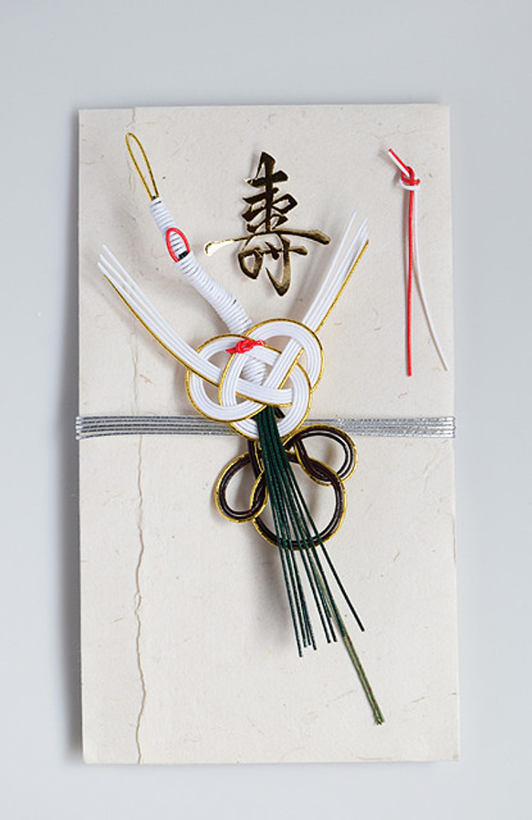 鶴と祝う【手漉き和紙のご祝儀袋】銀 2枚目の画像