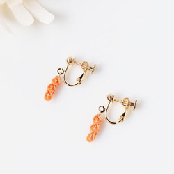 ドットがゆれる【和紙のイヤリング】pumpkin line mini（ピアス・樹脂ピアス変更可） 2枚目の画像