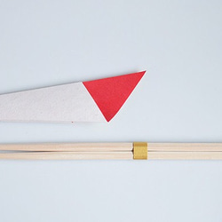 和紙の折り鶴が座る【祝箸】5膳セット 紅 3枚目の画像