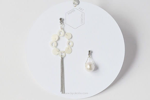 chain tassel flower + pearl（ピアス） 5枚目の画像