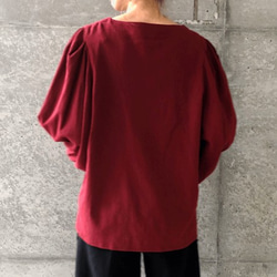 ふっくらパフスリーブブラウス(ボルドー) 7枚目の画像