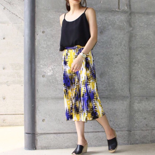 青と黄色のスカート フレアスカート MELUMO 通販 4308936