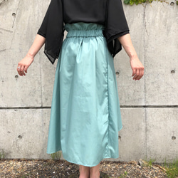 ミントグリーンのフレアスカート 4枚目の画像