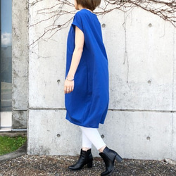 100%柔軟棉繭洋裝（藍色） 第3張的照片