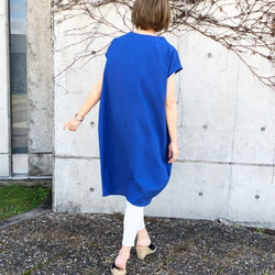 100%柔軟棉繭洋裝（藍色） 第4張的照片