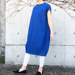 100%柔軟棉繭洋裝（藍色） 第5張的照片