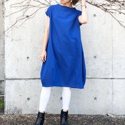 100%柔軟棉繭洋裝（藍色） 第6張的照片