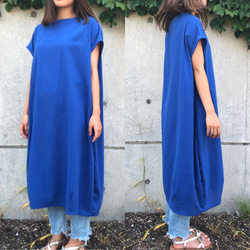 100%柔軟棉繭洋裝（藍色） 第8張的照片