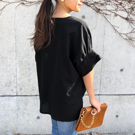 やわらかコットン100％ブラックTシャツ