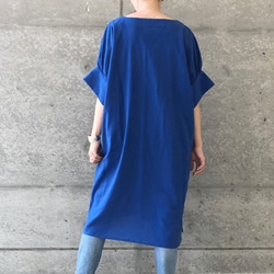 輕盈光滑的洋裝（長襯衫/束腰外衣）（藍色） 第3張的照片