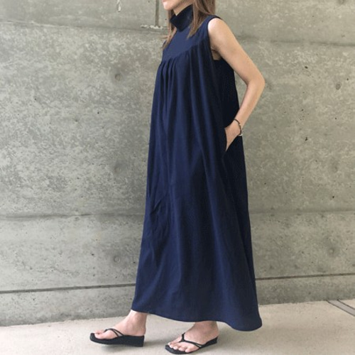 DESCENTE ネイビー ハイネック ワンピース e2367_i9.jpg