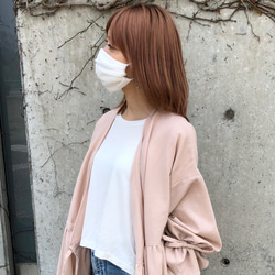 【ホワイト】上質な楊柳生地のコットン100%マスク 3枚目の画像