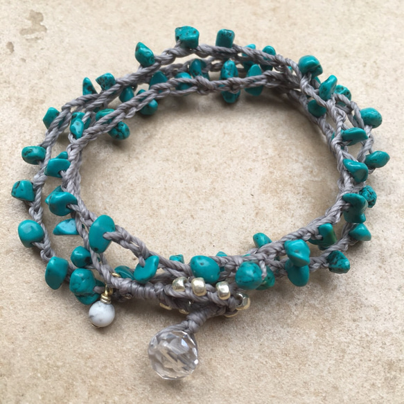 Turquoise 2way Crochet Jewelry 4枚目の画像