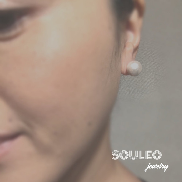 14kgf/Cotton Pearl Stud Earrings 4枚目の画像