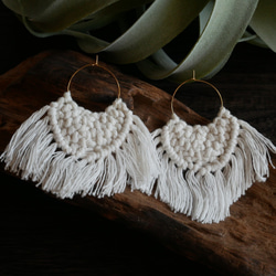 Macrame Fringe Earrings 3枚目の画像