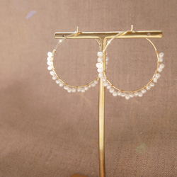 Freshwater Pearl Hoop Earrings 5枚目の画像