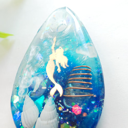 お得☆人魚姫の雫型オルゴナイトネックレス 3枚目の画像