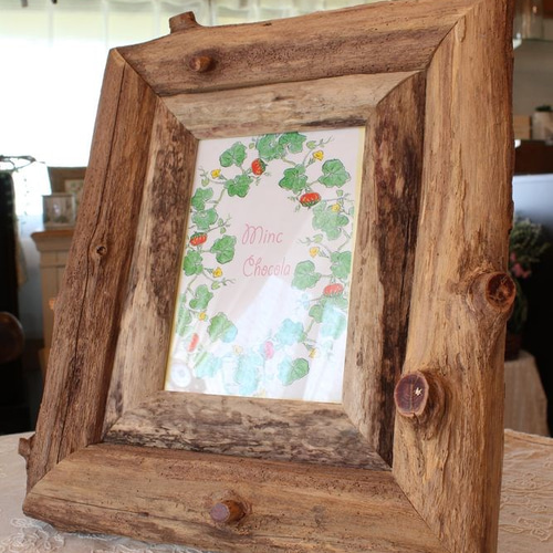 熊野産ヒノキと流木の額縁・2Lサイズのフォトフレーム（2） フォト