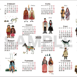 2022ポスターカレンダー(A3)「世界の民族衣装」 2枚目の画像